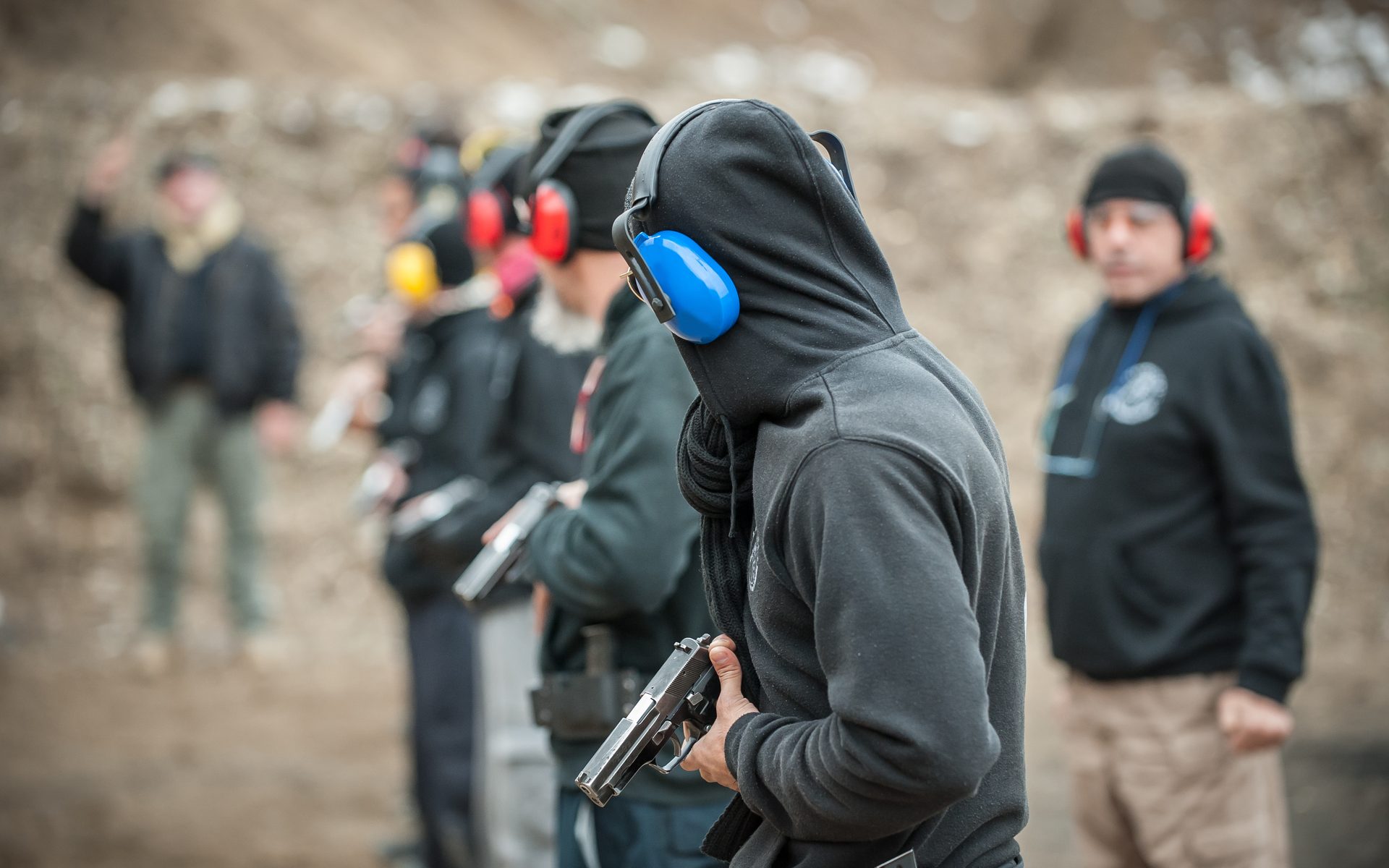 Firearms training course in progress